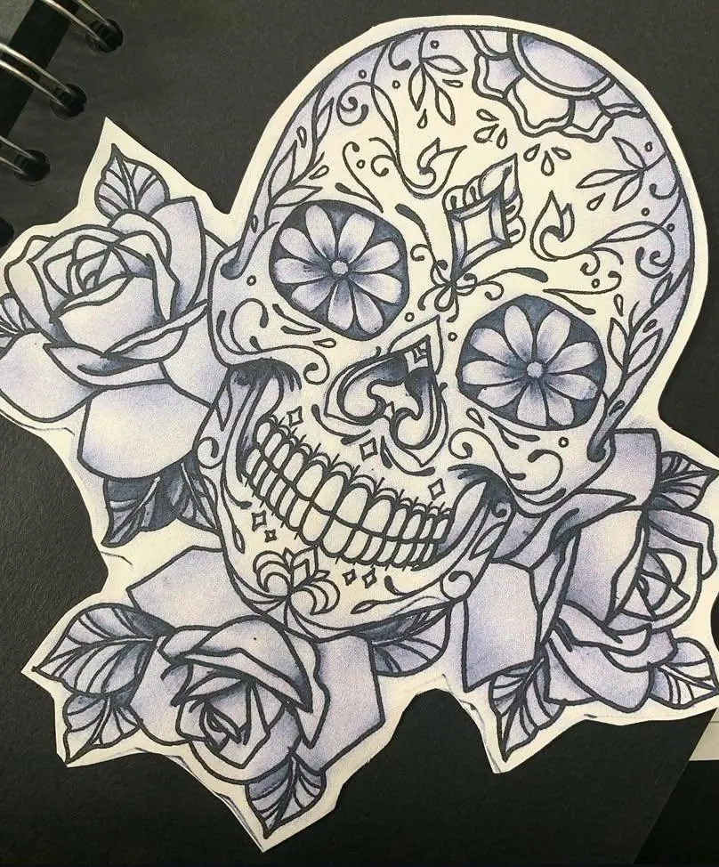 Sugar Skull Roses Design