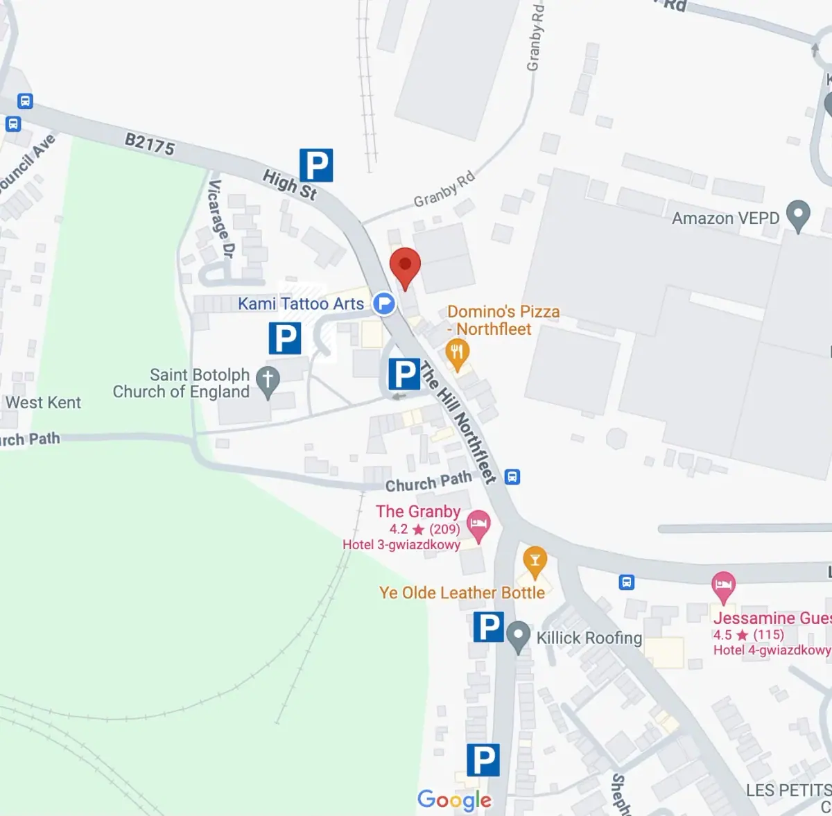 Parking locations near Kami Tattoo Arts studio