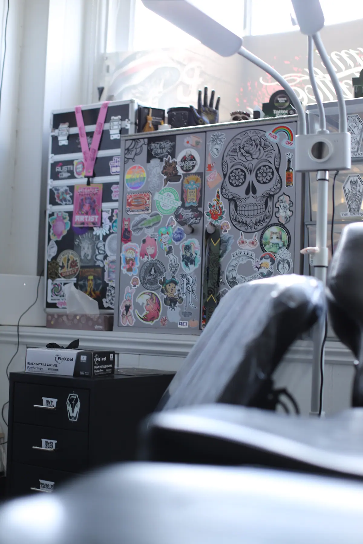 Seating area inside Kami Tattoo Arts studio