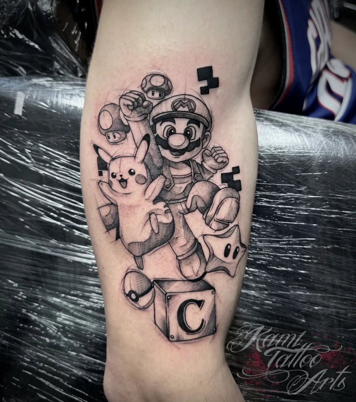 Anime Mario Pikachu Pokemon Tattoo Sketch Game Tattoo