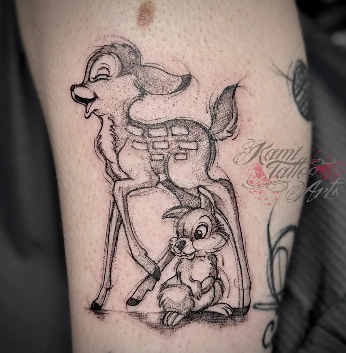 Bambi Disney Tattoo Sketch Style