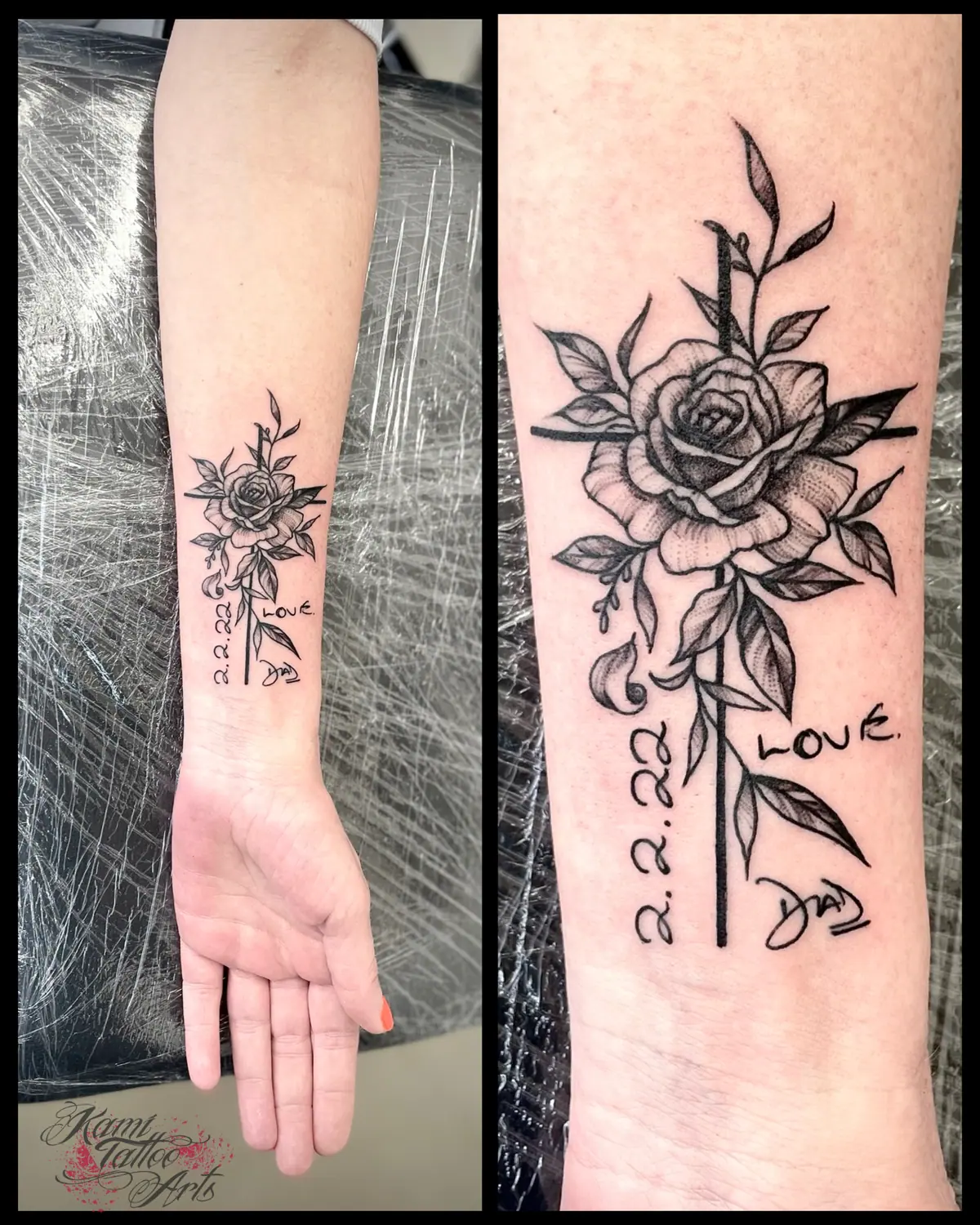 Ashes Memorial Tattoo Dad Cross Rose Love Rose