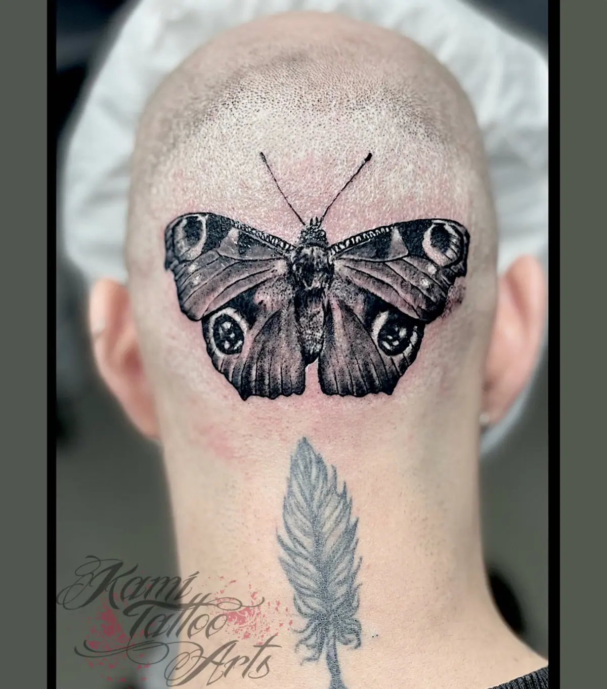 Blackwork Custom Head Tattoos Butterfly Rusalka Pawik