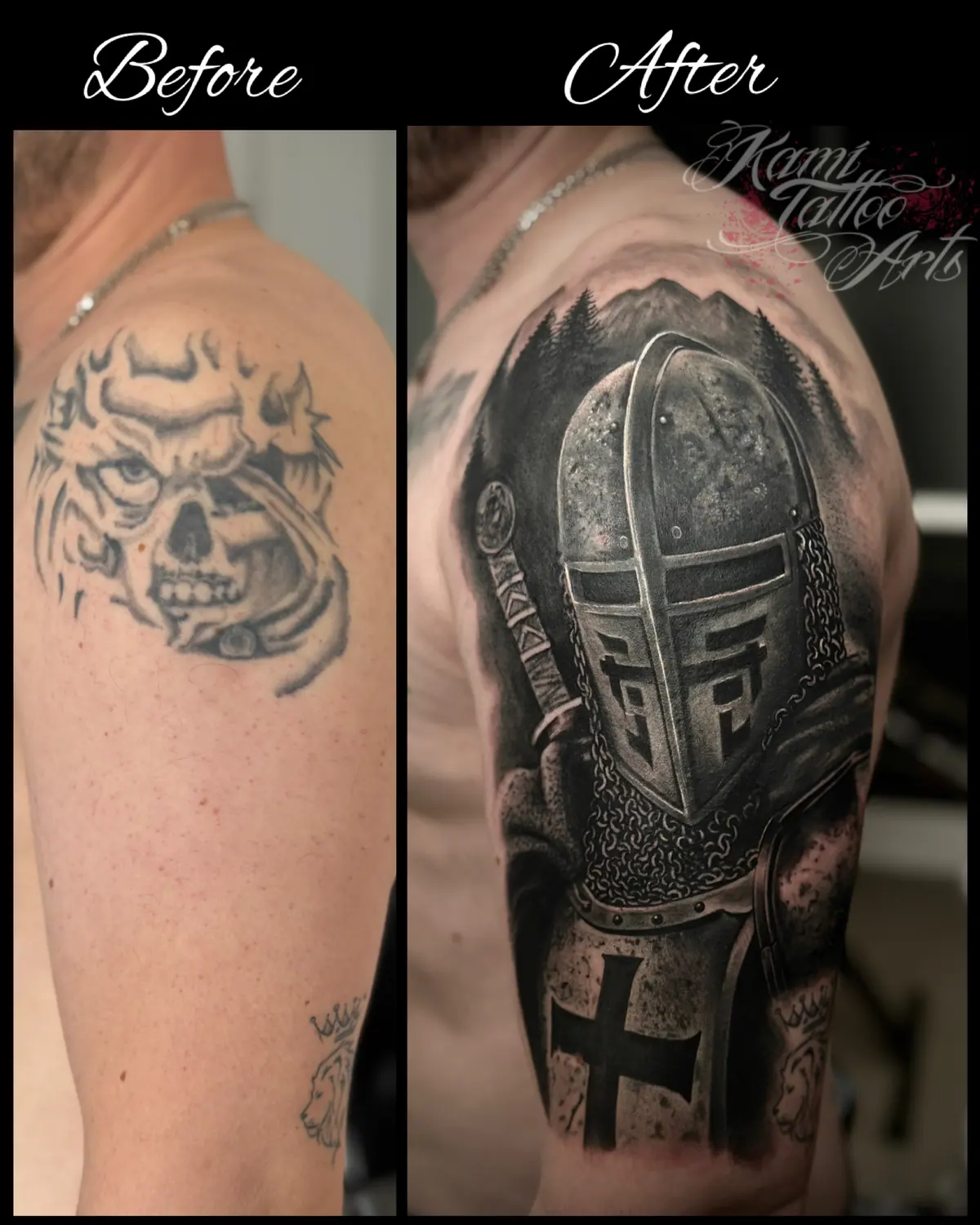 Knight Tattoo Coverup English England Uk