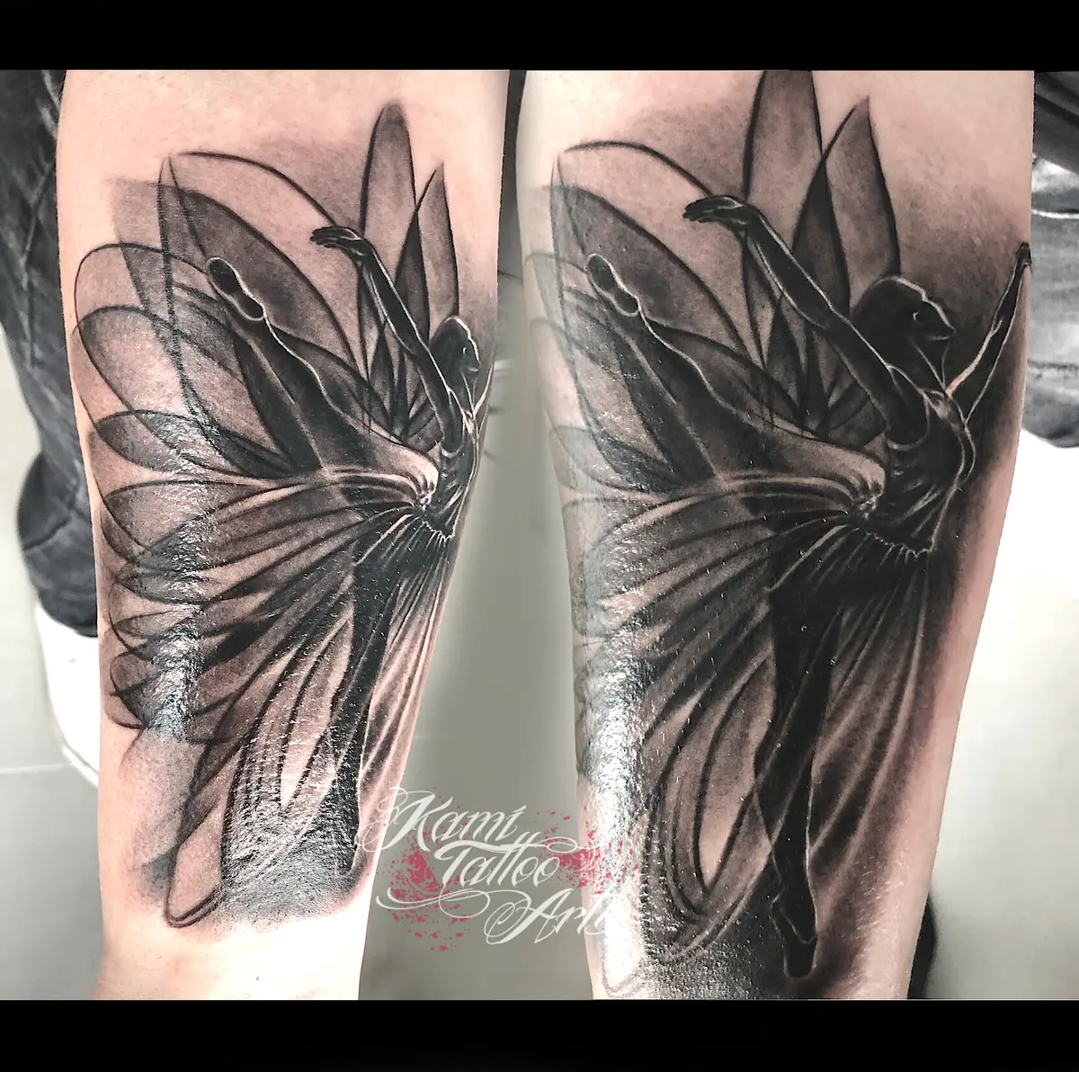 Tattoo Blackwork Flower X Ray Xray Balerina