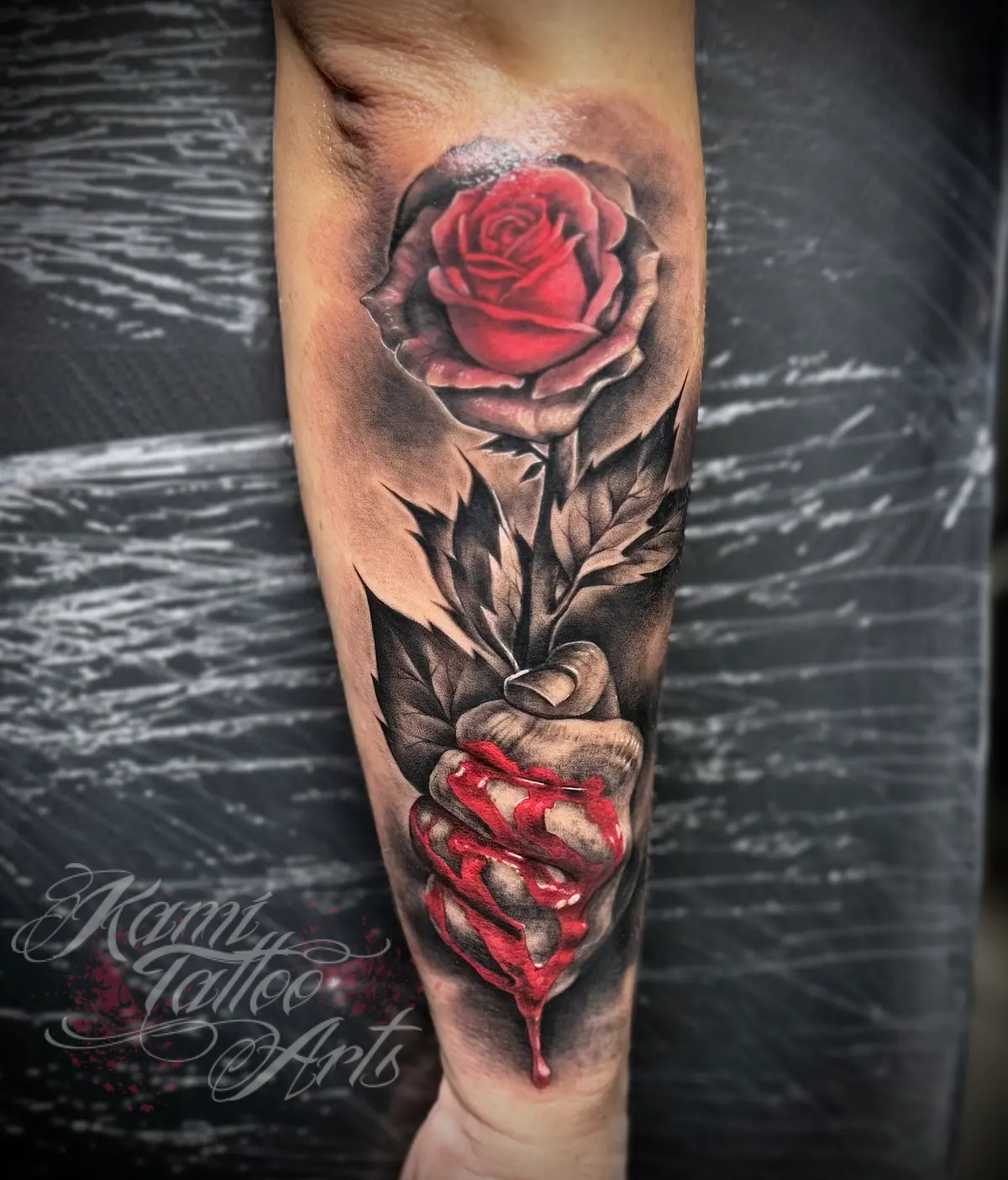 Blood Rose Tattoo Love Hurts
