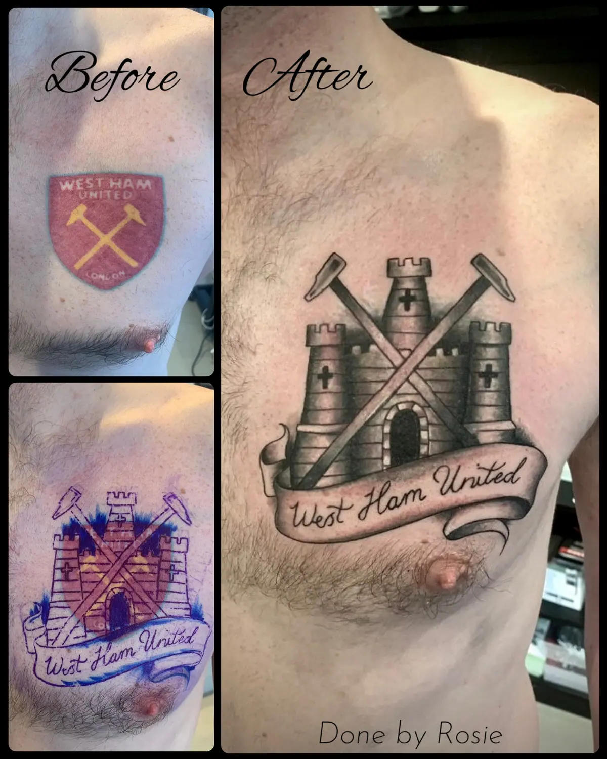Coverup Tattoo West Ham United Football Cover Castle