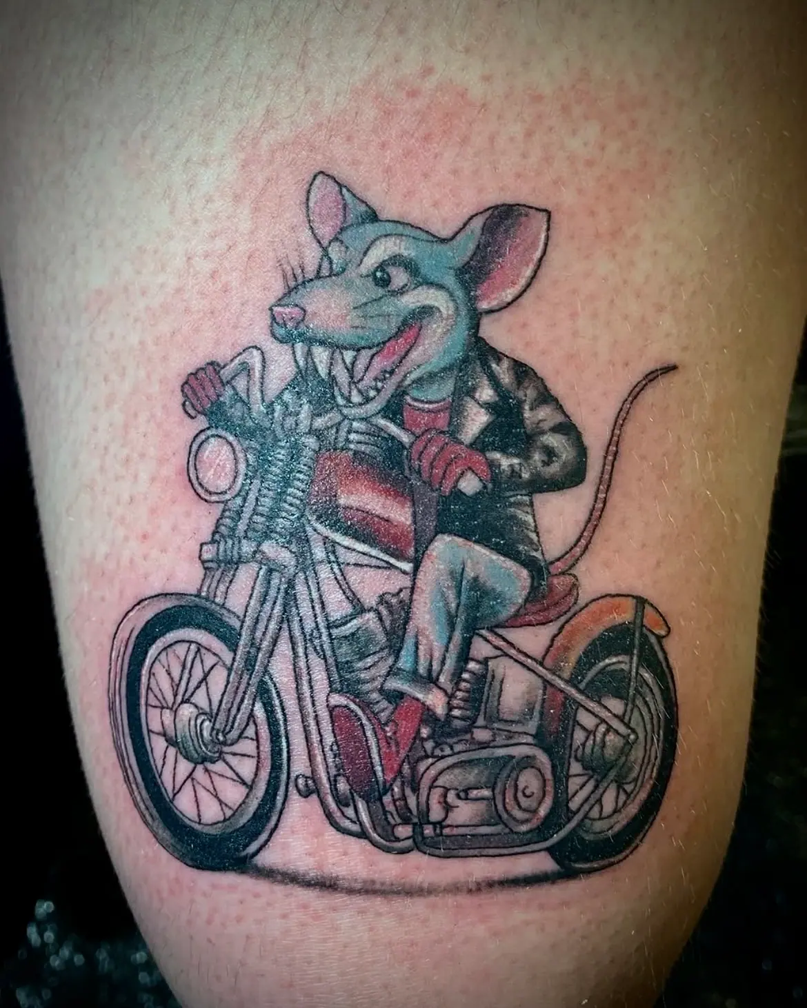 Rat Bike Mouse Motorbike Cartoon Tattoo