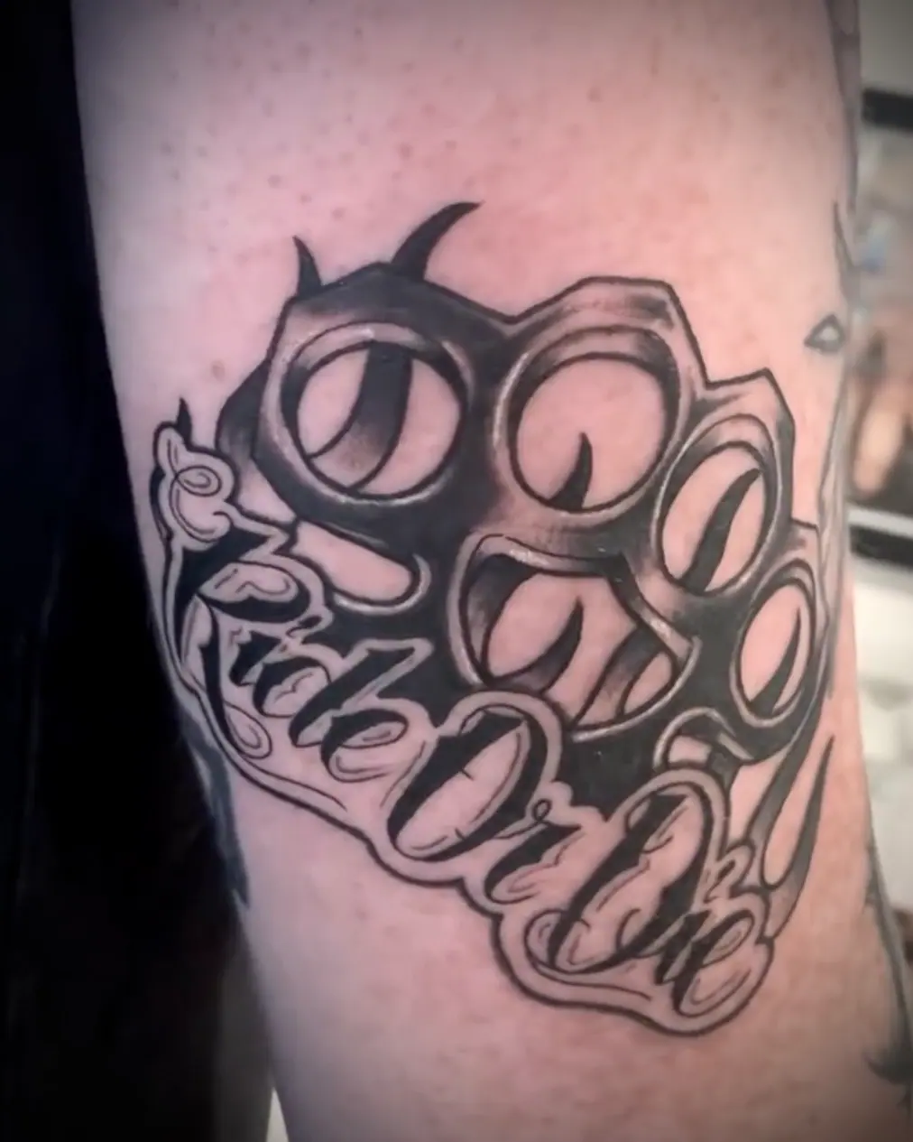Ride Or Die Knuckle Duster Tattoo