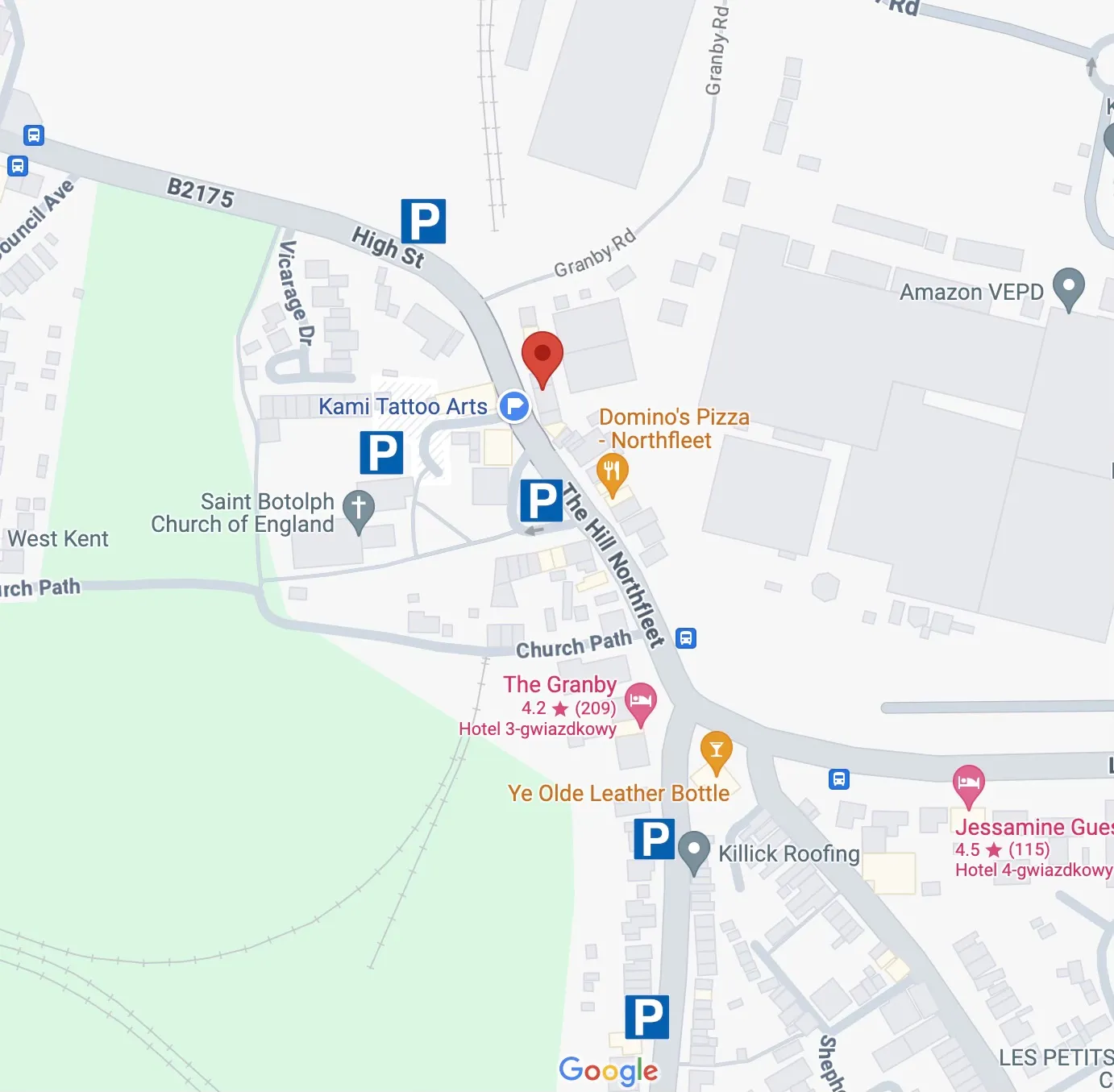 Parking locations near Kami Tattoo Arts studio