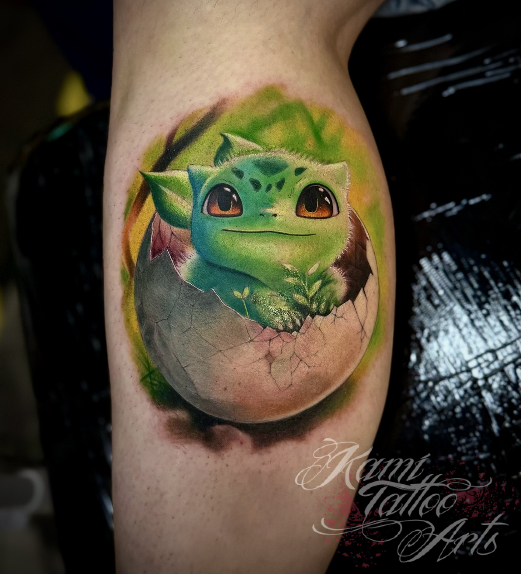 Anime Tattoo Bulbasaur Pokemon Realism Tattoo Egg Easter